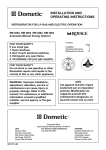 Dometic RM3663 Operating instructions
