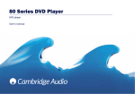 Cambridge Audio DVD85 User`s manual