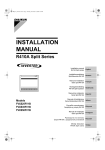 Daikin FVXS50FV1B Installation manual