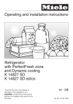 Operating and installation instructions Refrigerator with