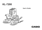 Casio KL-7200 User`s guide