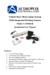 Audiovox Rear Observation System Package RVMPKG1 User manual