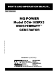 MULTIQUIP Whisperwatt TLG-12SPX4 Specifications