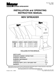 Meyer MDV Series Instruction manual