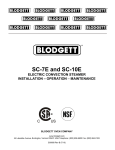 Blodgett SC-10E Specifications