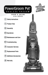Bissell PowerGroom Bagless Vacuum 92L3 Series User`s guide