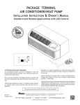 YMGI PTAC Series Owner`s manual