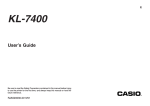 Casio KL-100 User`s guide