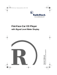 Radio Shack Flat-Face Car CD Player Owner`s manual