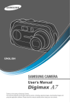 Samsung DIGIMAX A7 User`s manual