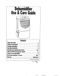 Dehumidifier Use & Care Guide