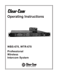 Clear-Com WBS-670 Operating instructions