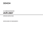 Denon AVR 2807 - AV Receiver Operating instructions