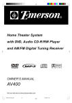 Emerson AV400 Owner`s manual