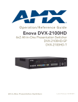 AMX Enova DVX-2100HD Specifications