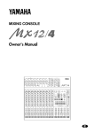 Yamaha MX12 Owner`s manual