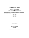 Agilent Technologies PSG Programming instructions