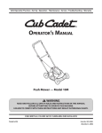 Cub Cadet 10M Operator`s manual