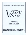 Vita Spa LX series Owner`s manual