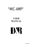 D&R Mic-Amp User manual