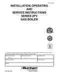 U.S. Boiler Company IN5PV Operating instructions