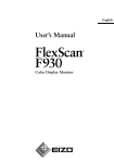 Eizo FLEXSCAN F930 - User`s manual
