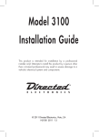 Avital 3100 Installation guide