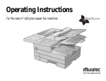 Muratec F-160 Operating instructions