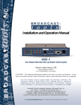 Broadcast Tools WVRC-4 Specifications