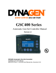 DynaGen GSC400 Series User manual