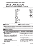 Rheem Commercial Power Direct Vent Water heater Operating instructions