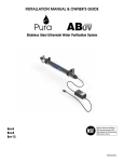 Pura UVB SERIES Installation manual