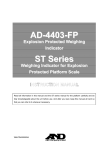 A&D Explosion Protected Weighing Indicator AD-4403-FP ST Series Instruction manual