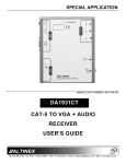 Altinex CAT-5 to VGA + Audio Receiver DA1931CT User`s guide