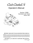 Cub Cadet 1529 Operator`s manual