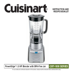 Cuisinart CBT-1000 - PowerEdge Die-Cast Blender Specifications