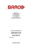 Barco HDM 5049 PLUS User`s manual