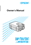 Epson EMP 600 Owner`s manual