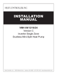 COMFORT-AIRE B-VMH30 Installation manual