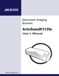 Microtek ArtixScan DI 2125c User`s manual
