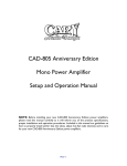 Cary Audio Design CAD-805 Anniversary Edition Product specifications