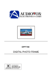 Audiovox DPF700 - Digital Photo Frame Instruction manual