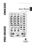 Behringer PRO MIXER User`s manual