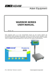 Adam Equipment Warrior Series User manual