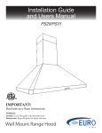 Euro Kitchen Appliances PS29 Installation guide