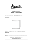Avanti BCA1810W Instruction manual