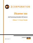 Z Corporation ZScanner 700 User guide