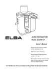 Elba EJE-9811A Owner`s manual
