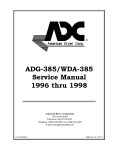 American Dryer Corp. ADG-385 Service manual