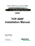 Aurora Multimedia TVP-500F Installation manual